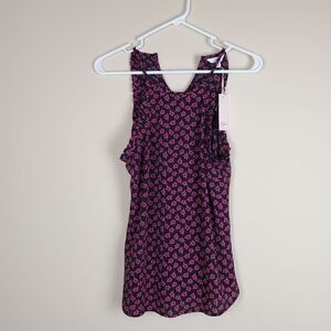 Candies Black & Pink Floral Tank Size XS